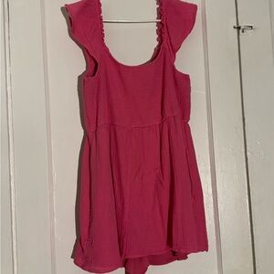 Hollister Pink Ruffle Sleeve Dress